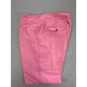 Lands End Canvas Slim Slouch Pink Pleated Tapered Pants Womens Size 12